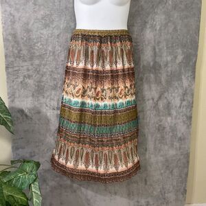 BFA Classics Vintage Skirt Pull On Stretch Floral women’s 3X Midi Lined metallic